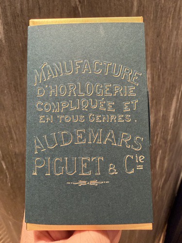 Audemars Piguet branded chocolate from the gift shop